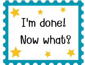 Mash > 1st / 2nd Class > Early Finisher Display Cards